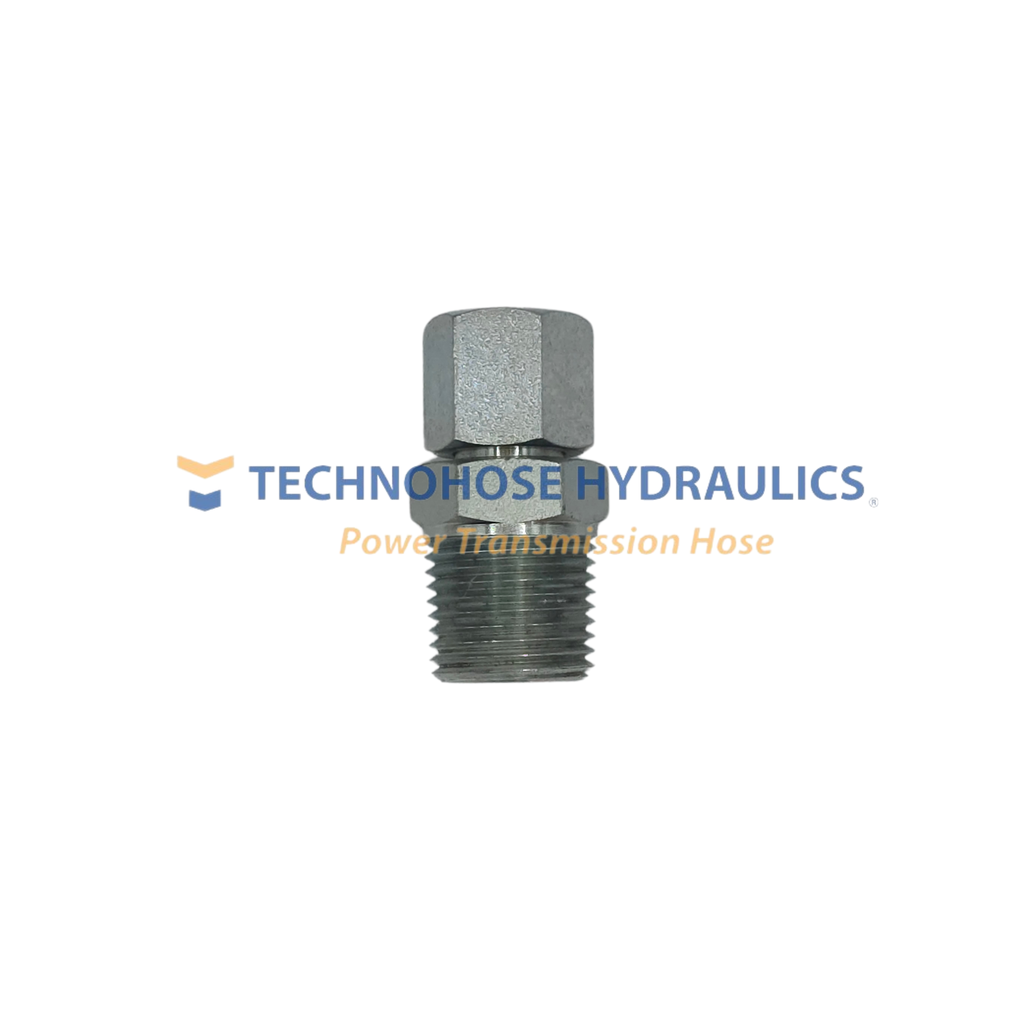 ADAPTADOR METRICO RECTO 10 MM SERIE LIGERA TUBO A 1/2" MACHO NPT