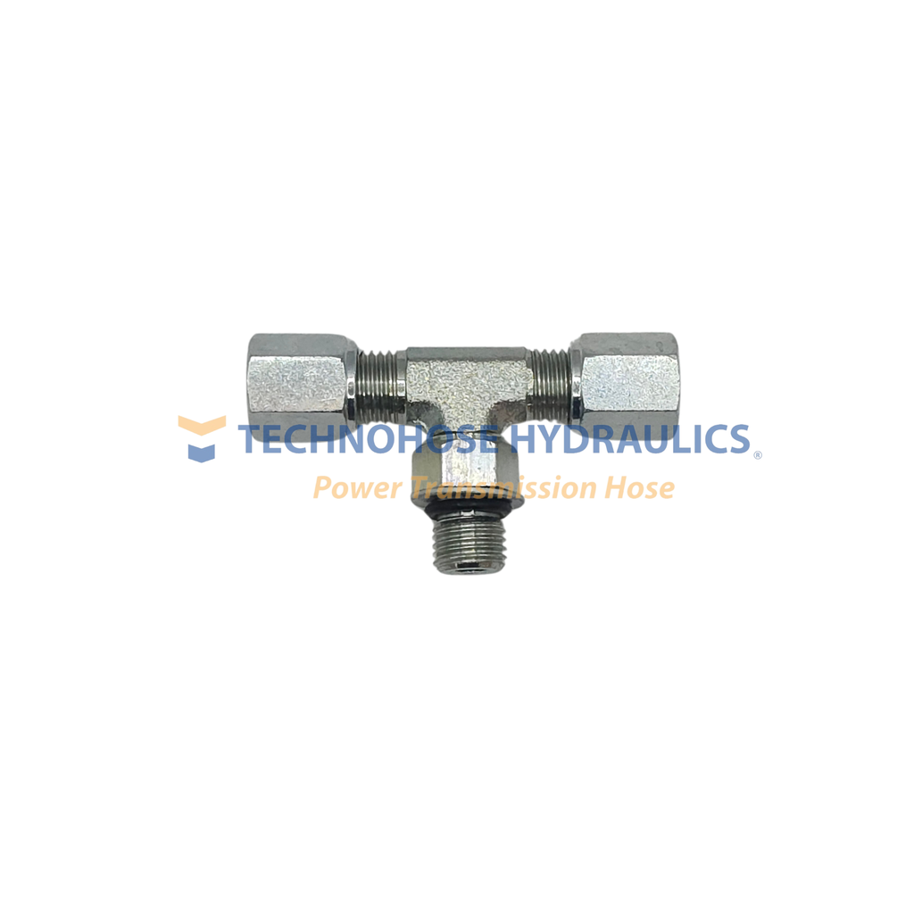 ADAPTADOR FERULOCK TEE MACHO AL CENTRO 1/4" TUBO A 1/4" MACHO OB A 1/4" TUBO