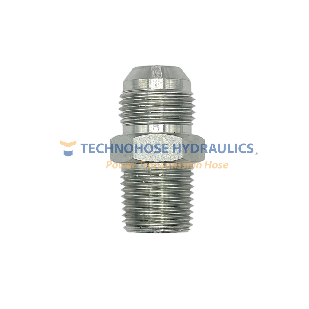 ADAPTADOR HIDRAULICO 1/4" MACHO JIC A 1/4" MACHO NPT