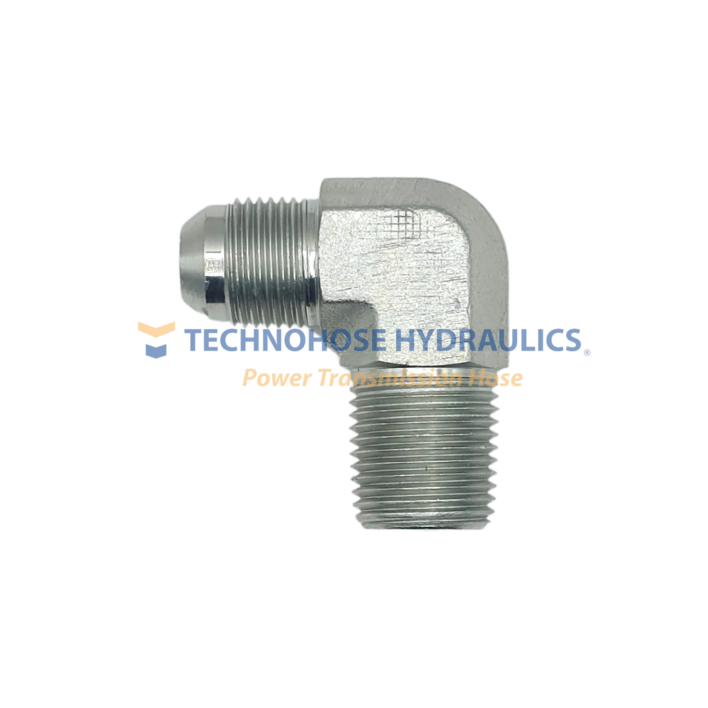 ADAPTADOR HIDRAULICO CODO A 90º  1/2" MACHO JIC A 1/2" MACHO NPT