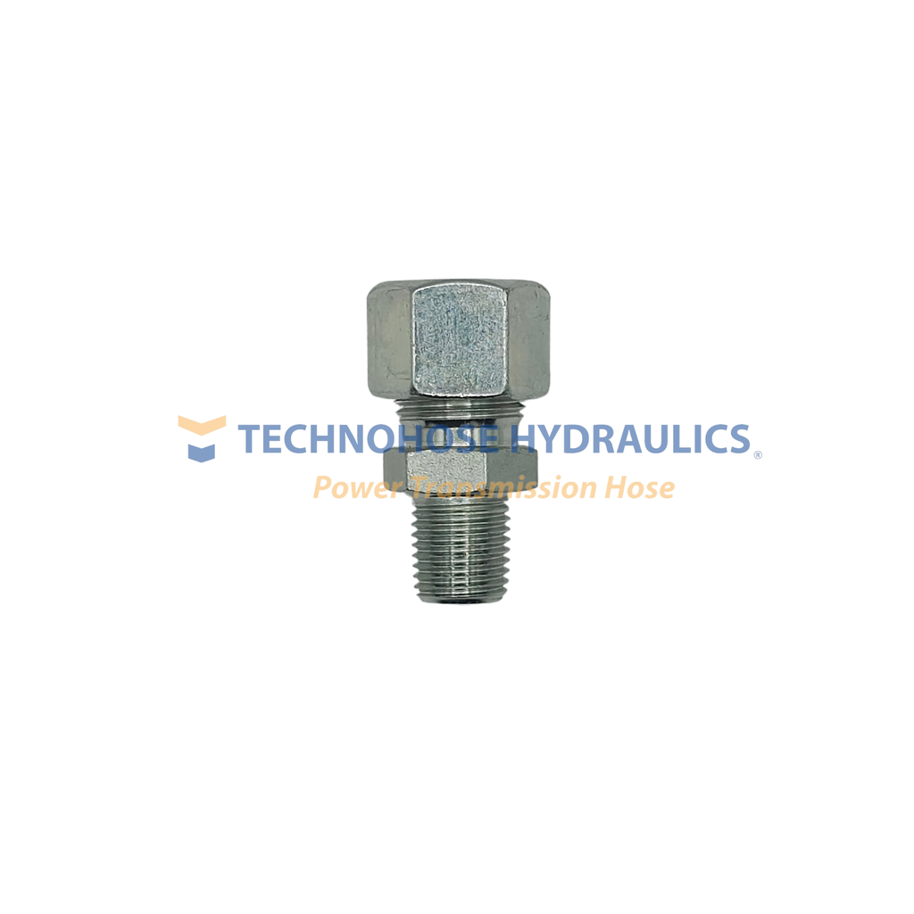ADAPTADOR METRICO RECTO 12 MM SERIE LIGERA TUBO 1/4" MACHO NPT