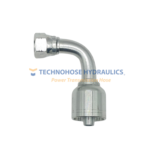 [4G-4FJX90]  CONEXIÓN HIDRAULICA CRIMPABLE 1/4" A 1/4" A 90° HEMBRA JIC
