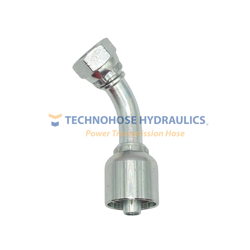 [12G-12FFORX45] CONEXIÓN HIDRAULICA CRIMPABLE 3/4" A 3/4" A 45° HEMBRA CARA PLANA