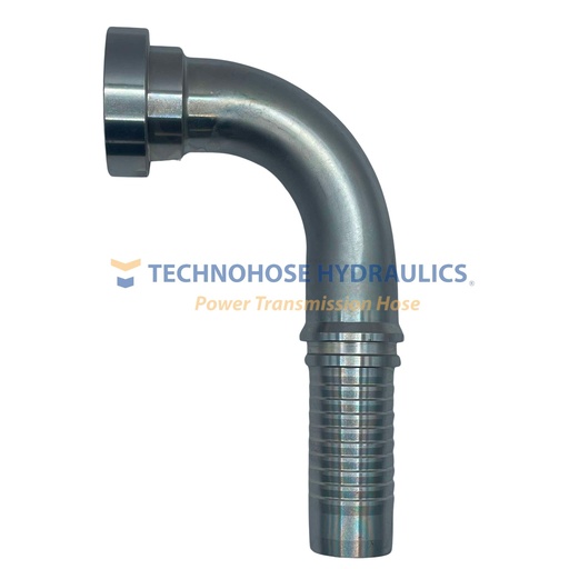 [20GS-20FLC90] CONEXIÓN HIDRAULICA CRIMPABLE 1 1/4" A 1 1/4" BRIDA CAT CODO A 90º  4 MALLAS 