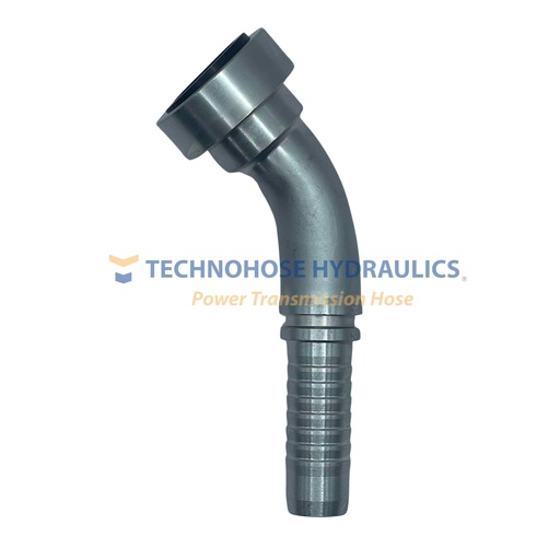 [12GS-12FLC45] CONEXIÓN HIDRAULICA CRIMPABLE 3/4" A 3/4" BRIDA CAT CODO A 45º  4 MALLAS 