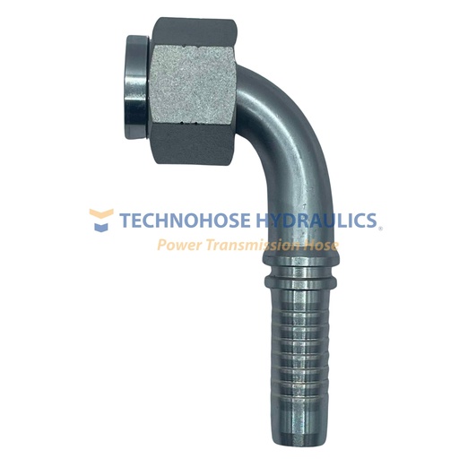 [12GS-16FFORX90] CONEXIÓN HIDRAULICA CRIMPABLE CODO A 90° 3/4" A 1" CARA PLANA  4 MALLAS 