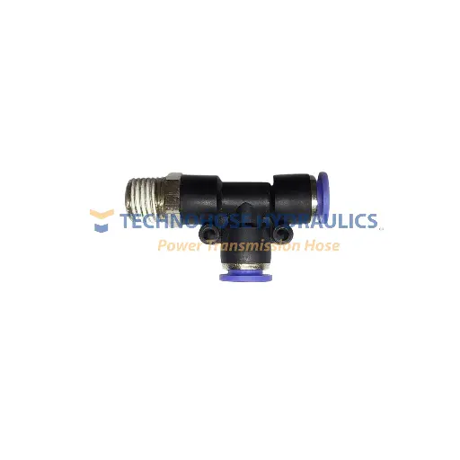 [UQP71-PS-04-04] Tee Rápida Plástica Macho Lateral Giratorio 1/4" OD x 1/4" NPT