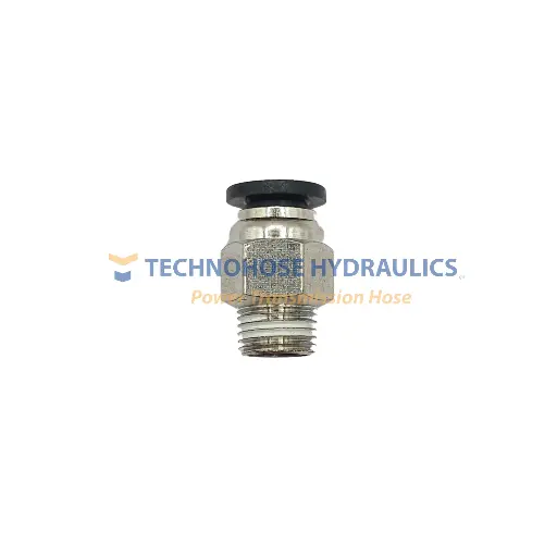 [MUQP68-P-4-02] Conector Rápido Plástico Recto Macho 4MM OD x 1/8" NPT