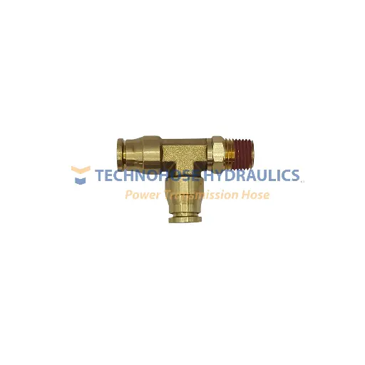 [UQ71-DOTS-04-04] Tee Rápida PUSH IN DOT Macho Lateral Giratorio 1/4" OD x 1/4" NPT