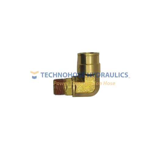 [UQM69-DOTS-04-M10]  Codo 90° Rápido Giratorio PUSH IN DOT Terminal Macho Milimétrico 1/4" OD x M10