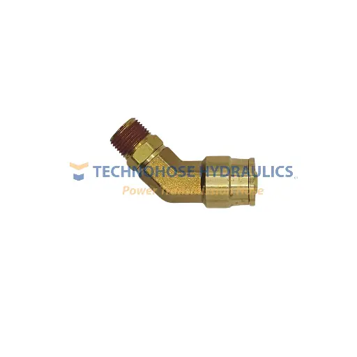 [UQM74-DOTS-06-M10]  Codo 45° Rápido Giratorio PUSH IN DOT Terminal Macho Milimétrico 3/8" OD x M10