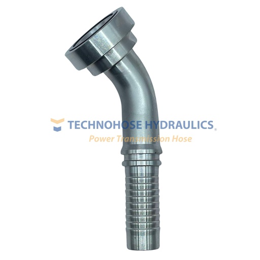 [16GS-20FLC45°] CONEXIÓN HIDRAULICA CRIMPABLE 1" A 1 1/4" BRIDA CAT CODO A 45º  4 MALLAS 
