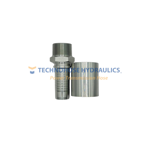 [20GS-20MP- 2 PIEZAS] CONEXIÓN HIDRAULICA CRIMPABLE 1 1/4" A 1 1/4 " MACHO NPT  4 MALLAS 